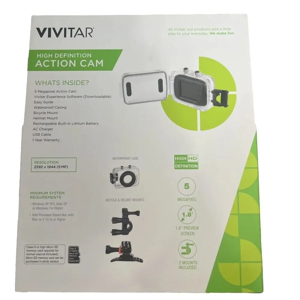 Vivitar “Make A Splash” Action Cam DVR783HD - NEW (SEE PHOTOS)